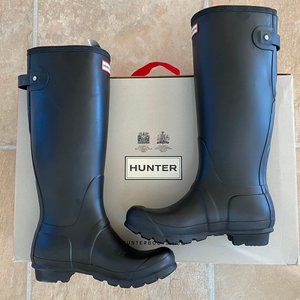 Hunter Women's Long Boots Size 7 Matt Black (NEW)